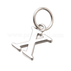 925スターリングシルバーペンダント  文字L  文字x  10x7x1mm  穴：4mm&nbsp;STER-R011-07P-X