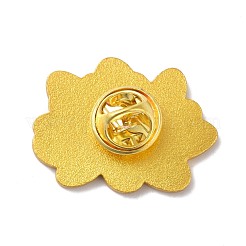 フラワーエナメルピン  バックパックの服のための素敵な合金エナメルブローチ  ゴールドカラー  ミディアム蘭  22x29.5x9mm&nbsp;JEWB-C008-16G