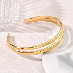 304ステンレススチール中空カフバングル  ゴールドカラー  内径：1.97インチ（5cm）x2.44インチ（6.2cm）&nbsp;SA-CBA46AF-29G