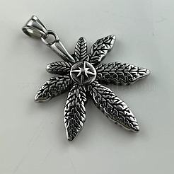 Мужские ожерелья с подвеской в стиле ретро-рок-панк в виде кленового листа из нержавеющей стали 304 DF8186