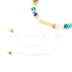 Braccialetti di perline intrecciate con filo di nylon placcato in vetro&nbsp;BJEW-JB06360-05