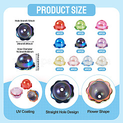 40 шт. 10-цветные акриловые колпачки для бусин с УФ-покрытием PACR-TA0001-22