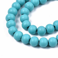 Расписные бусины из натурального дерева WOOD-S053-54F