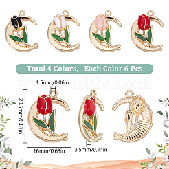 24шт 4 цвета сплава эмалевые подвески&nbsp;ENAM-SC0006-07