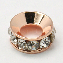 Messing Strass Zwischen perlen&nbsp;X-RB-A020-9mm-01RG