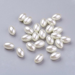 Perles d'imitation perles en plastique ABS, riz, beige, 11x7.5mm, Trou: 1mm, environ 1406 pcs / livre
