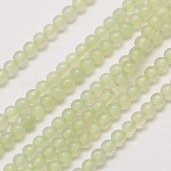 Nouveaux brins jade de perles naturelles, ronde, 2mm, Trou: 0.8mm, Environ 184 pcs/chapelet, 16 pouce