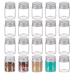Benecreat 20 paquete de pequeñas botellas de vidrio de 15 ml/0.5 oz, viales de muestra, botellas de vidrio con tapas de rosca de aluminio para accesorios de joyería diy, decoraciones de favores de boda