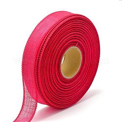 Polyesterbänder, Nachahmung von Baumwolle und Leinen, rot, 7/8 Zoll (23 mm), ca. 50 Yards / Rolle