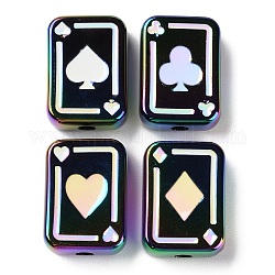 УФ-покрытие Радужные радужные акриловые эмалевые бусины, покер, чёрные, 25.5x18.5x8.5 мм, отверстие : 4 мм