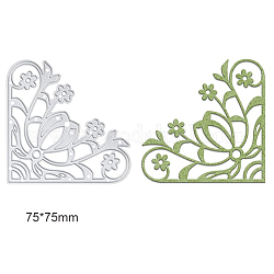 炭素鋼カッティングダイステンシル  DIYスクラップブッキング/フォトアルバム用  装飾的なエンボス印刷紙のカード  花柄  マットプラチナカラー  77x77mm