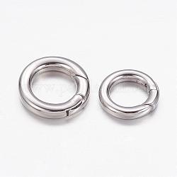 304 acero inoxidable anillos de la puerta de primavera, o anillos, anillo, color acero inoxidable, 10 calibre, 15x2.5mm, diámetro interior: 9 mm