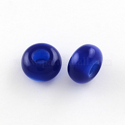 Resin Large Hole Beads, Rondelle, Dark Blue, 14x8mm, Hole: 5.5mm