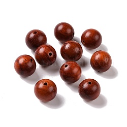 Perles de palissandre naturel, non teint, ronde, rouge foncé, 12mm, Trou: 1.6mm