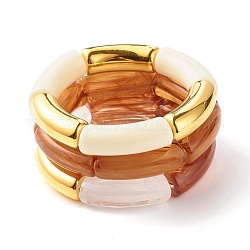 Ensemble de bracelets extensibles en perles de tube acrylique épais pour fille femme, couleur mixte, diamètre intérieur: 2 pouce (5.1 cm), 3 pièces / kit
