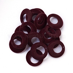 Pendentifs en acrylique flocky, anneau, brun coco, 26.5~27x4mm, Trou: 1.2mm