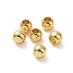 Perline in ottone,  piombo & nichel & cadmio libero, round solido, vero placcato oro 18k, 6mm, Foro: 3 mm