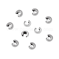 304 Stainless Steel Crimp Beads Covers, Stainless Steel Color, 5mm In Diameter