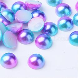 Cabochons de acrílico de la perla de imitación, cúpula, azul real, 6x3mm, aproximamente 5000 unidades / bolsa