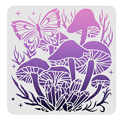 FINGERINSPIRE Mushrooms Stencils For Painting 30x30cm Reusable Butterfly Drawing Stencil Magic Crystal Stencil for Painting on Wood, Tile, Paper, Fabric, Floor and Wal