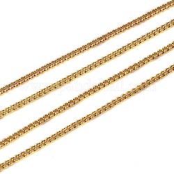 Brass Curb Chains, Long-Lasting Plated, Soldered, with Spool, Golden, 2x1.5x0.3mm