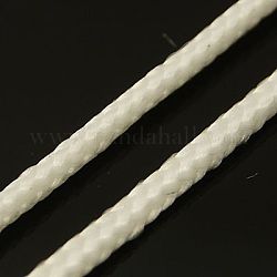 Fils tressés en nylon, cordon de noeud chinois, ronde, blanc, 1.5mm, environ 200.00 yards (182.88 m)/rouleau