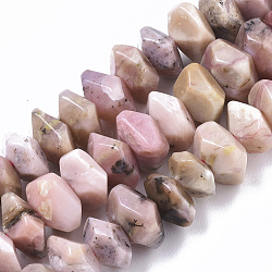 Chapelets de perles en opale rose naturelle, pépites, facette, 9.5~11x6~7mm, Trou: 1.2mm, Environ 30~32 pcs/chapelet, 7.48 pouce (19 cm)