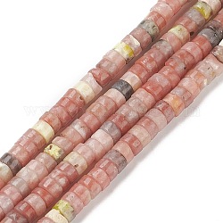 Fili di perle di pietra naturale fiore, perline Heishi, Rotondo piatto / disco, 4~4.5x2.5mm, Foro: 0.7 mm, circa 167pcs/filo, 15.43 pollice (39.2 cm)