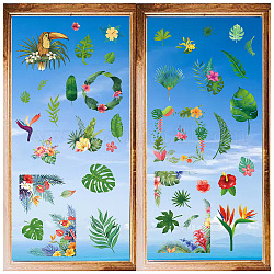 8 Sheets 8 Styles PVC Waterproof Wall Stickers, Self-Adhesive Decals, for Window or Stairway Home Decoration, Flower, 200x145mm, 1 sheet/style