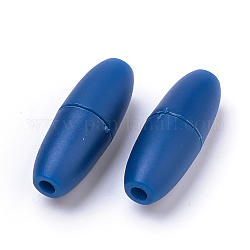 Fermoirs séparatistes plastique, pour les colliers de dentition en caoutchouc de silicone, bleu marine, 24x9mm, Trou: 2.5mm