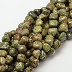 Pépites de jaspe naturelles brins de perles, pierre roulée, 9~13x9~13x9~13mm, Trou: 1mm, Environ 35~40 pcs/chapelet, 15.7 pouce