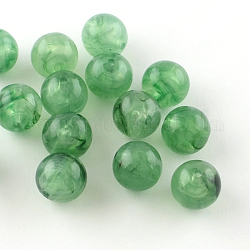 Runde Nachahmung Edelstein Acryl-Perlen, mittleres Seegrün, 16 mm, Bohrung: 2 mm, ca. 220 Stk. / 500 g