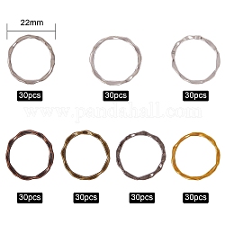 210 pz 7 stili anelli di collegamento in lega di stile tibetano, telai cerchio,  piombo libero, colore misto, 22x1.5mm, diametro interno: 18.5mm, 30pcs / style