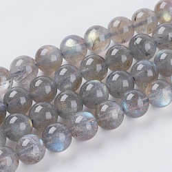 Perline labradorite naturale fili, grado aa, tondo, grigio chiaro, 8mm, Foro: 1 mm, circa 48pcs/filo, 15.75 pollice