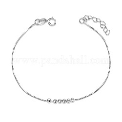 Shegrace schlichtes Design 925 Armband aus Sterlingsilber mit kleinen Perlen, Silber, 160 mm
