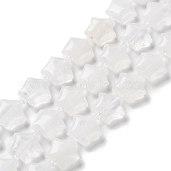 Natürlichem Quarz-Kristall-Perlen Stränge, Bergkristall, Stern, 14~15.5x15~16x6.5~7 mm, Bohrung: 1 mm, ca. 24~25 Stk. / Strang, 15.55''~15.95'' (39.5~40.5 cm)