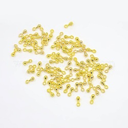 Encantos de aleación, caída del extensor de cadena, lágrima, dorado, tamaño: aproximamente 7 mm de largo, 2.5 mm de ancho, agujero: 1.2 mm