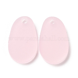 Lässigen Acryl Anhänger, für DIY-Ohrring-Accessoires, Oval, rosa, 22x13x2 mm, Bohrung: 2 mm