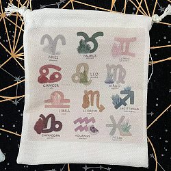 Stockage de cartes de tarot en tissu sacs à cordon, support de rangement de bureau de tarot, Motif de constellation, 18x13 cm