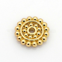 Alloy Daisy Spacer Beads, Long-Lasting Plated, Golden, 13x2mm, Hole: 1.5mm
