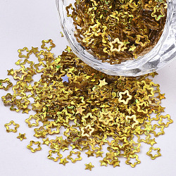 Accessori dell'ornamento, paillette / paillettes in plastica pvc, ab colore placcato, stella, oro, 2.5~3.8x2.5~4x0.4mm, circa 328000pcs/500g