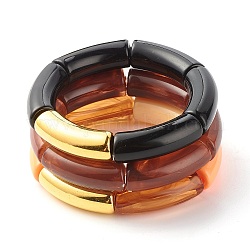 Набор браслетов из акрила и ccb из изогнутой трубки, браслеты для женщин, разноцветные, внутренний диаметр: 53 мм