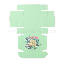 Caja de cartón de dulces de boda plegable creativa, pequeñas cajas de regalo de papel, para jabón hecho a mano y baratijas, patrón de flamenco, 7.7x7.6x3.1 cm, desplegar: 24x20x0.05cm