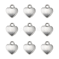 Tibetan Style Alloy Charms, Lead Free and Cadmium Free, Antique Silver, Heart, about 12mm long, 10mm wide, 2.5mm thick hole: 2mm