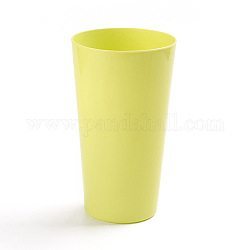 Tazas de polipropileno (pp), vasos de bebida reutilizables en blanco, para proyectos de diy o picnics de barbacoa, verde amarillo, 8.55x14.95 cm