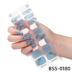 Nail Art Full Cover Nagelaufkleber, selbstklebend, für Nagelspitzen Dekorationen, hellblau, 17.5x7.3x0.9 cm, 20pcs / Blatt