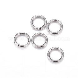 304 anelli di salto in acciaio inox, anelli di salto aperti, colore acciaio inossidabile, 20 gauge, 5x0.8mm, diametro interno: 3.4mm