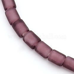 Handmade Frosted Lampwork Column Beads Strands, Camel, 8x6mm, Hole: 1mm, about 40pcs/strand, 11.81inch