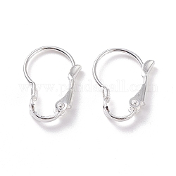 Accessoires de boucle d'oreille de dormeuse en 304 acier inoxydable, couleur d'argent, 16.5x10x3.5mm, pin: 0.8 mm