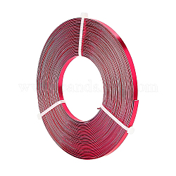 Fil d'aluminium benecreat, fil d'artisanat plat, fil de bande de lunette pour la fabrication de bijoux cabochons, support violet rouge, 5x1mm, environ 10 m / bibone 